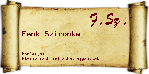 Fenk Szironka névjegykártya